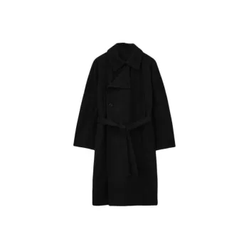 Lemaire Asymmetrical Bathrobe Coat 'Black'