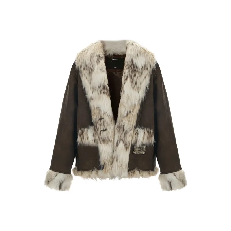 NAWS Cropped Coats Women's Vintage Brown-0