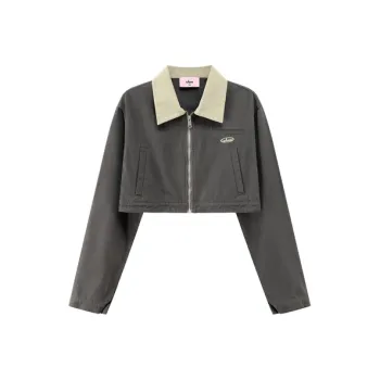 CHUU Cropped Coat Women's Black Gray