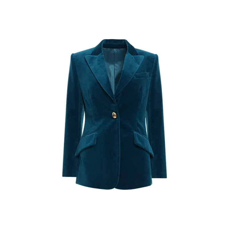 BESIONIA FW24 Business Suits Coats Women's Dark Blue-0
