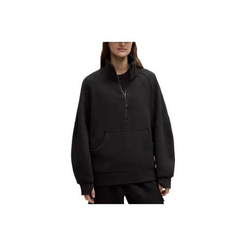 Lululemon Scuba Oversized SS25 Funnel Neck Half Zip Long Sweatshirt Women's Black