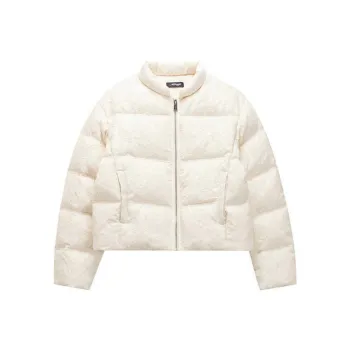 Ed Hardy SS25 Down Jacket Women's Ivory White