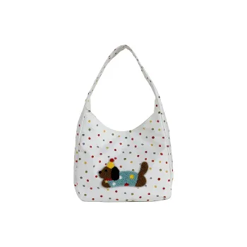 Single Warehouse Polyester Shoulder Bag Regular Women's White/Ecru/Black