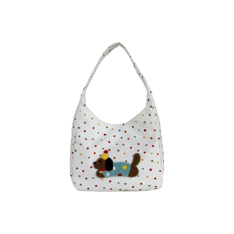 Single Warehouse Polyester Shoulder Bag Regular Women's White/Ecru/Black-0