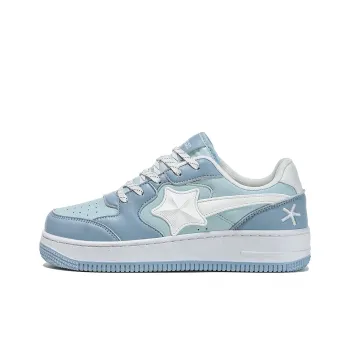 MONSTER X BASES Skateboard Shoes Unisex Low Top White Sea Blue