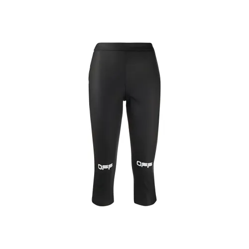 OFF WHITE Active Nylon Capri Pants Black/White
