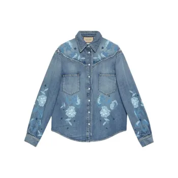 GUCCI Lovelight Series FW22 Denim Jacket Women's Blue
