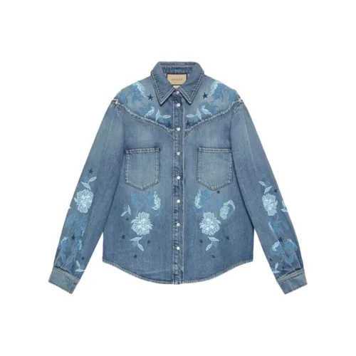GUCCI Lovelight Series FW22 Denim Jacket Women's Blue