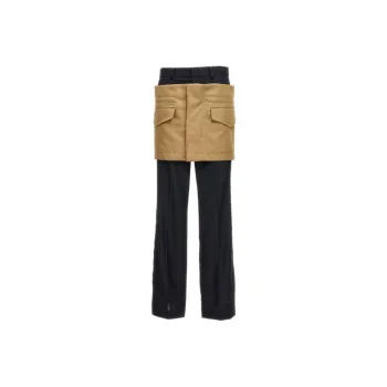 Sacai Miniskirt Insert Straight Leg Pants