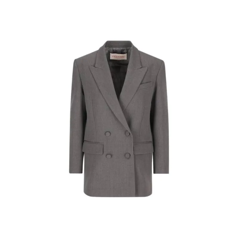 Valentino Double-Breasted Long-Sleeved Jacket-0