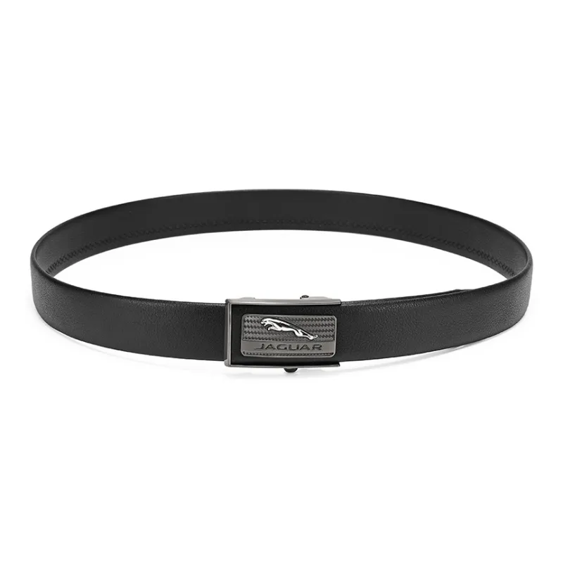 JAGUAR Top Grain Cow Leather Belts Men's Black 3.5cm-4