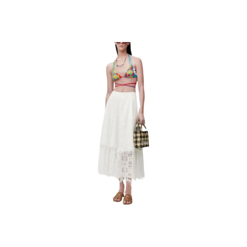 LOEWE SS25 Casual Long Skirt Women's White-1