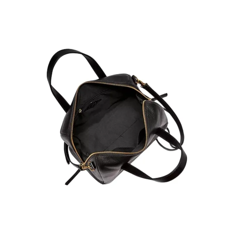 FOSSIL Leather One Shoulder Handbag Women's Black-1