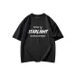 Black-Short-Sleeved-Letter Combination White