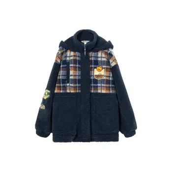 B.Duck Velvet feel Coat Women's Navy Blue