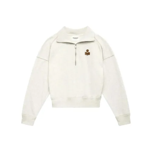 ISABEL MARANT ETOILE Logo Printed Crewneck T Shirt Sweatshirt Women's Beige