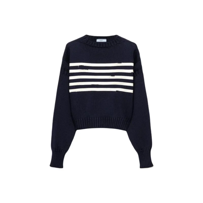 PRADA Striped Cotton Sweater-0