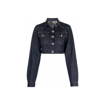 PHILIPP PLEIN Chains Cropped Denim Jacket