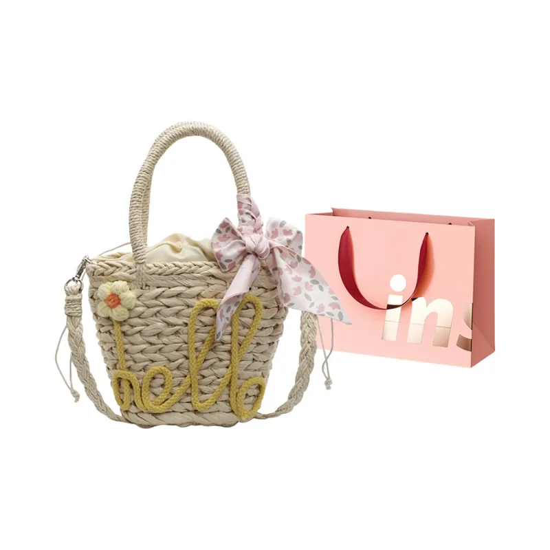 WHEELY BABY+ Straw Woven Shoulder Bag, Handbag Regular Women's Multicolor-3