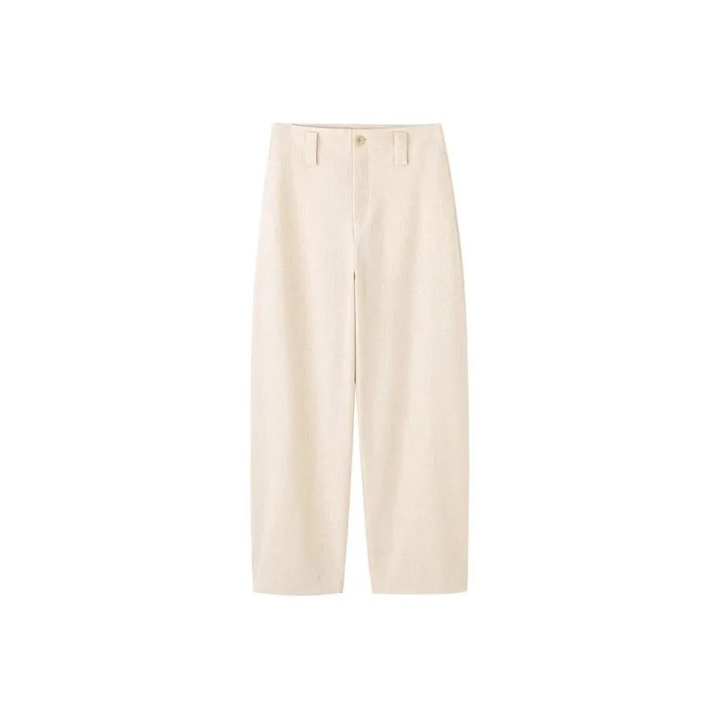 COMMON VALUE 'Riverbank La Jetee' Casual Pants Women's Linen Beige-0