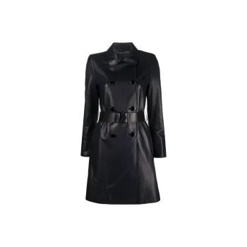 GIORGIO ARMANI X 10 Corso Como Leather Trench Coat