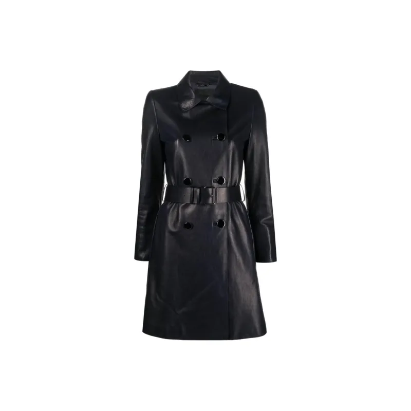 GIORGIO ARMANI X 10 Corso Como Leather Trench Coat-0