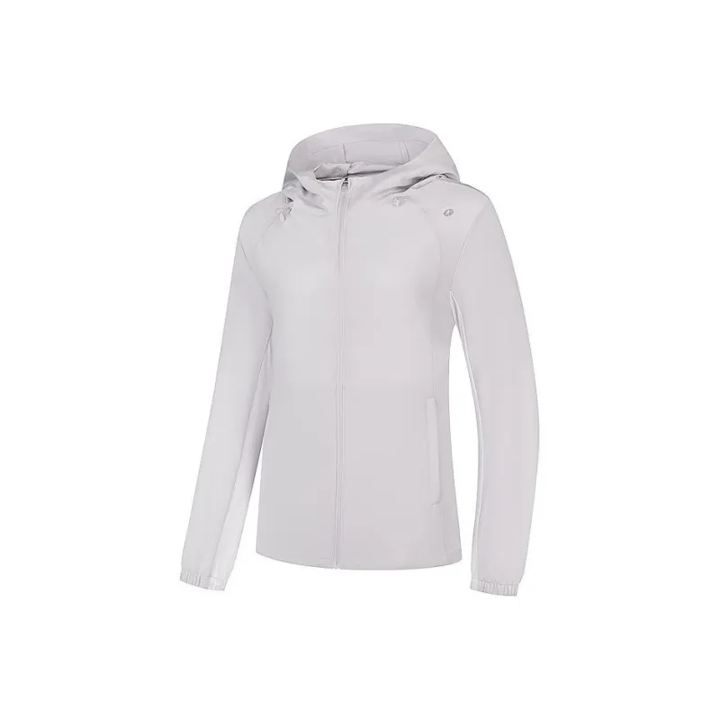 QIAODAN Trench Coat Women's Morning Gray/Jordan White-0