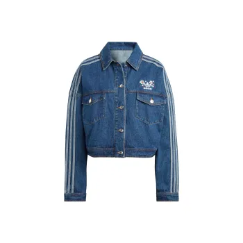 Adidas Originals Logo Embroidered Denim Jacket