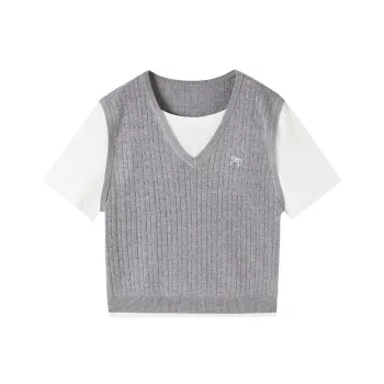 XIANGYING Knitwear Women's Medium Gray