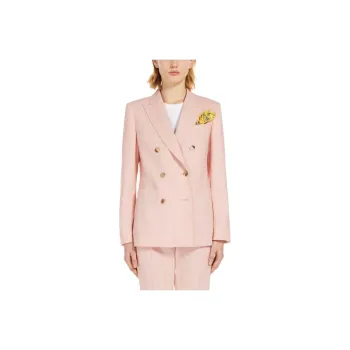 MaxMara Favola Collection Wool And Mohair Double-Breasted Blazer Business Suit Women's Pink
