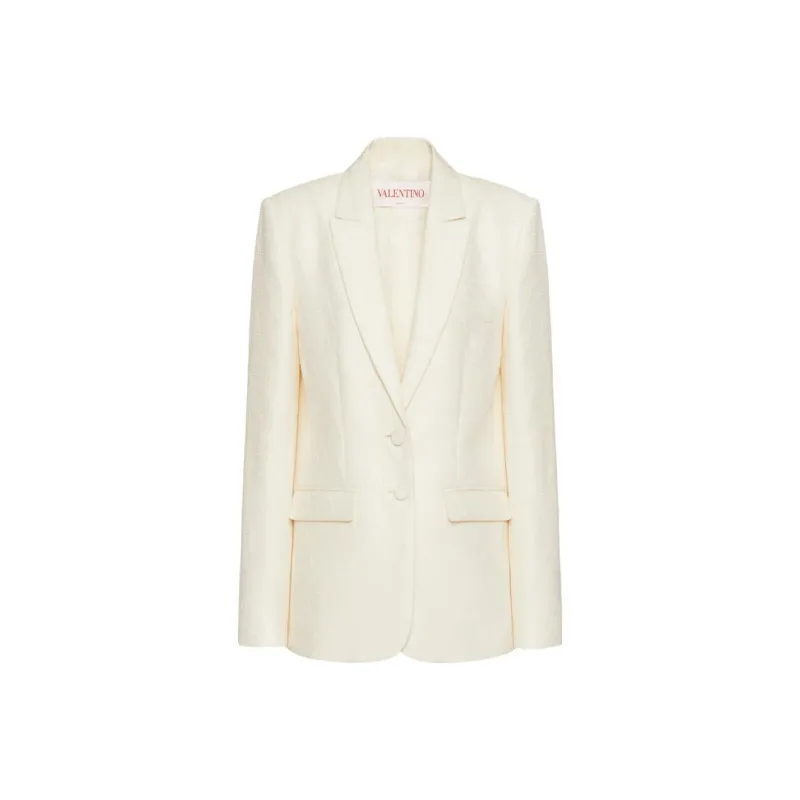 Valentino Toile Iconographe Straight Hem Blazer-0