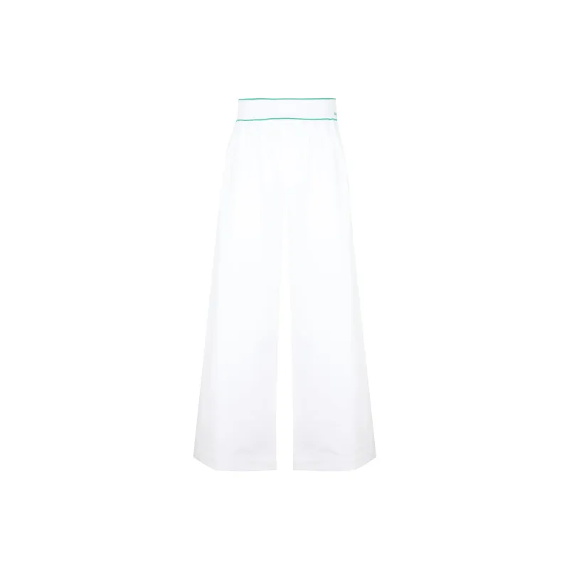 Bottega Veneta Logo Waistband Wide Leg Trousers-0