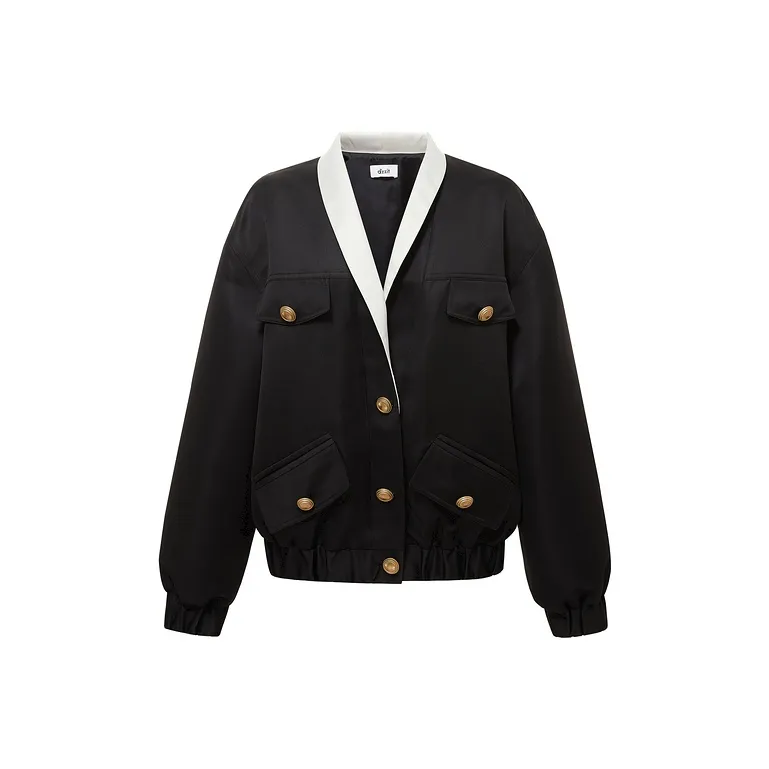 D'zzit Cropped Coats Women's Black-0
