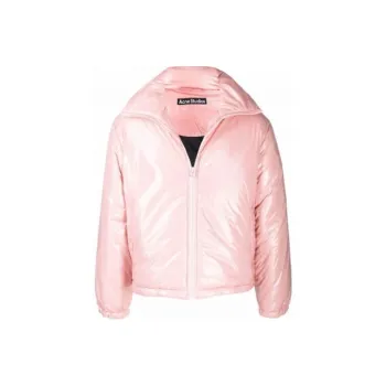 Acne Studios FW21 Solid Color Stand Collar Puffer Jacket Women's Pink