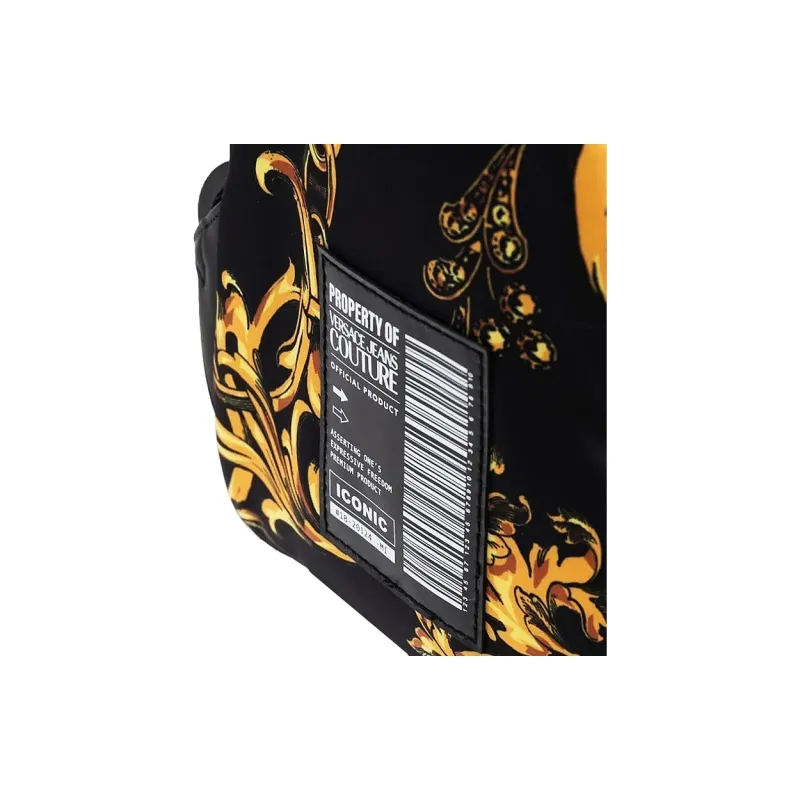 VERSACE JEANS COUTURE Polyamide With Polyurethane Backpack Men's Black Gold-6