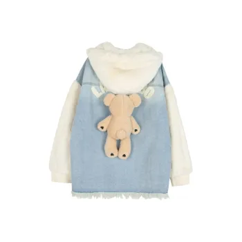 LALABOBO Denim Jackets Women's Medium Blue White