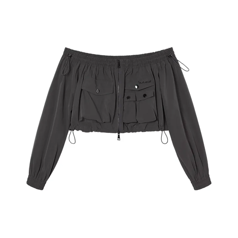 EPTISON WOMAN Cropped Coats Women's Smoke Gray-0