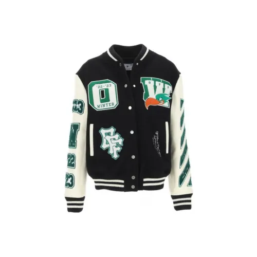 OFF WHITE Embr Patches Woman Varsity Black/Green/White