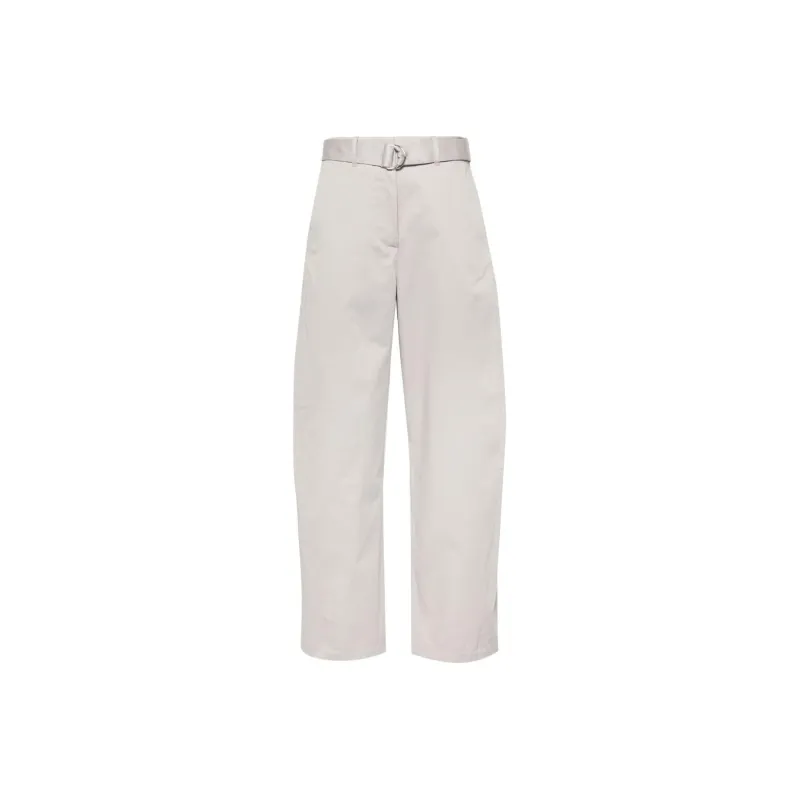 MSGM High Waist Wide Leg Belted Twill Trousers-0