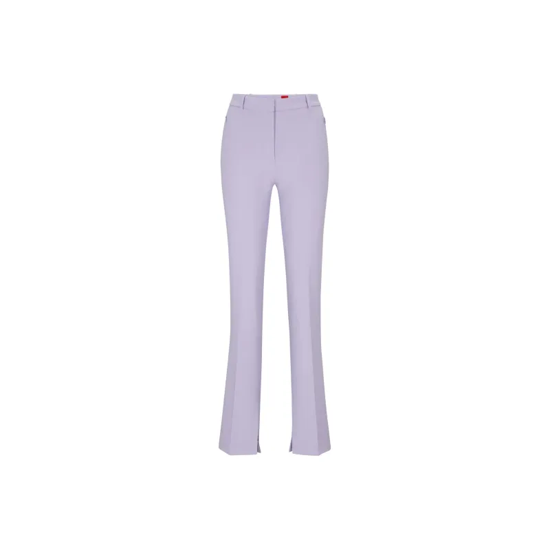 HUGO BOSS Regular fit Trousers In Stretch Fabric With Bootcut Leg Casual Pants Women's Purple-0