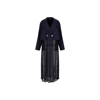 ARMANI EXCHANGE SS24 Trench Coat Women's Dark Blue