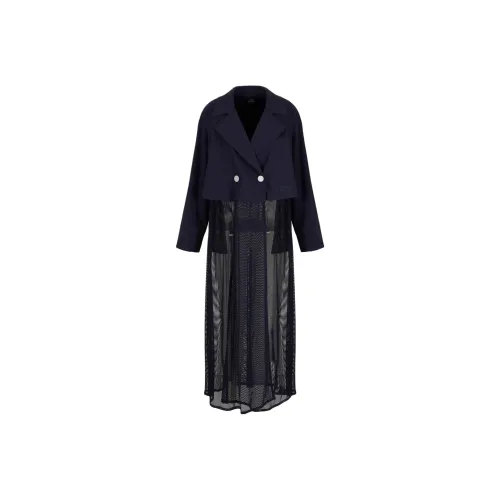 ARMANI EXCHANGE SS24 Trench Coat Women's Dark Blue
