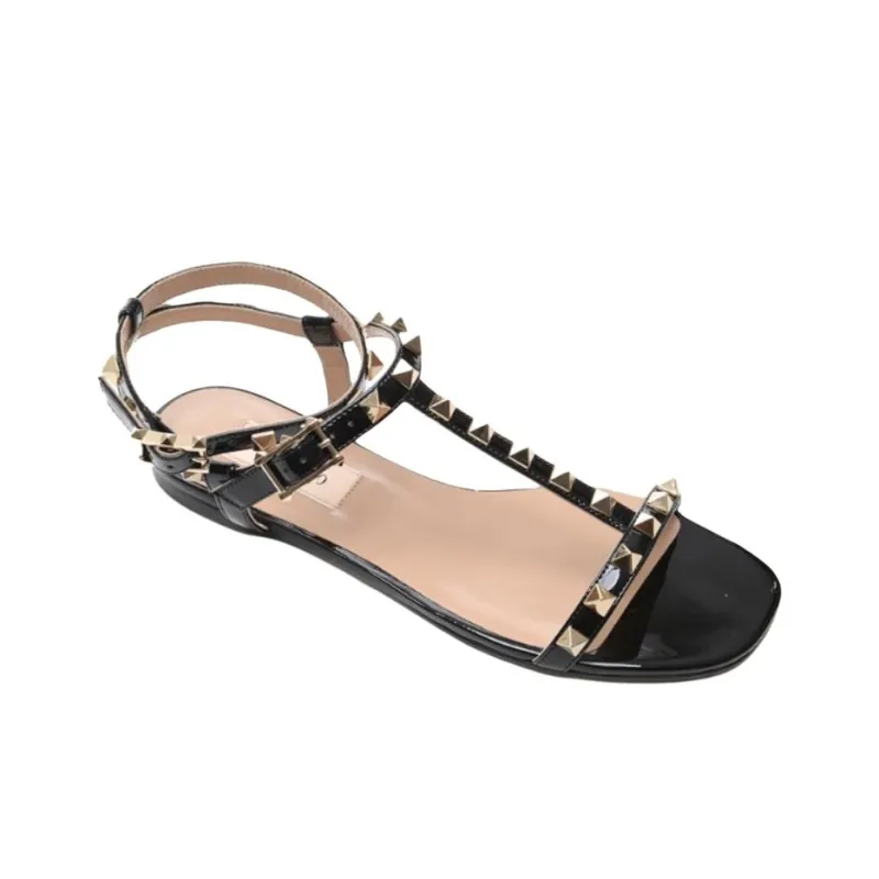 Valentino Rockstud One Strap Sandals Women's Black-3