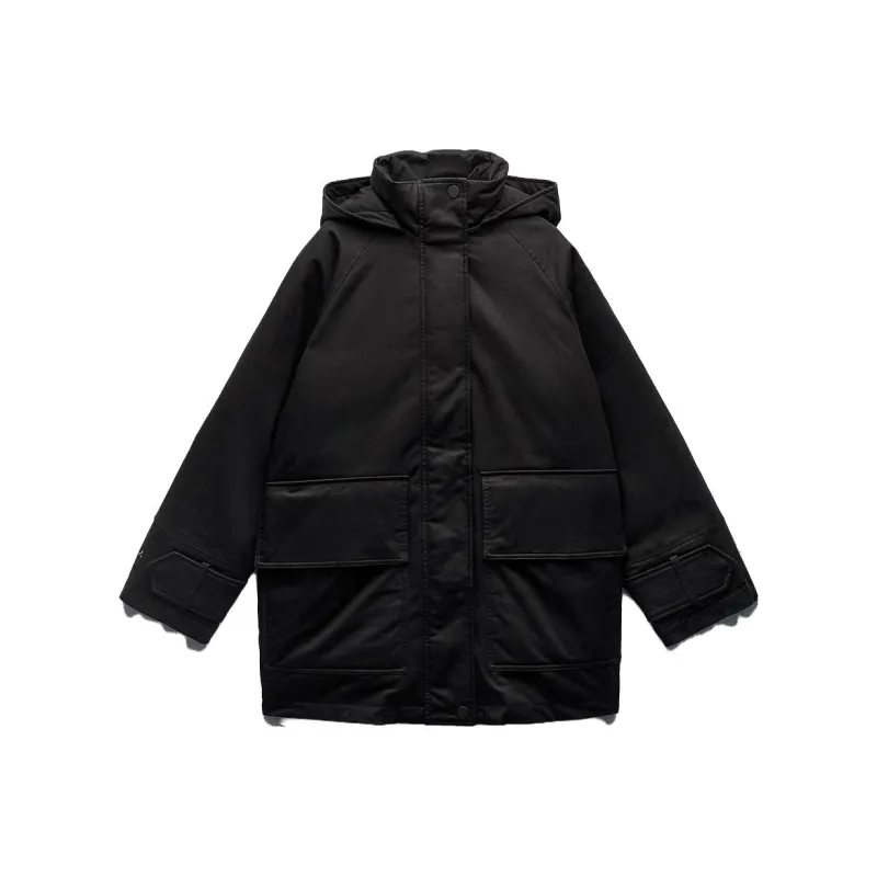 ZARA Puffer Jacket Women's Black-0