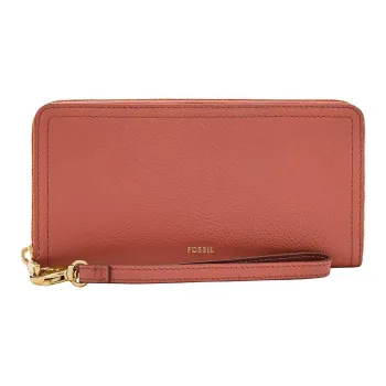 FOSSIL Leather Wallet Women's Orange Pink