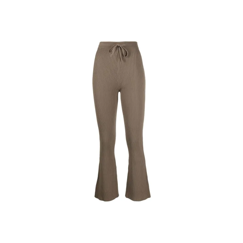 NANUSHKA Ribbed Knitted Cropped Pants-0