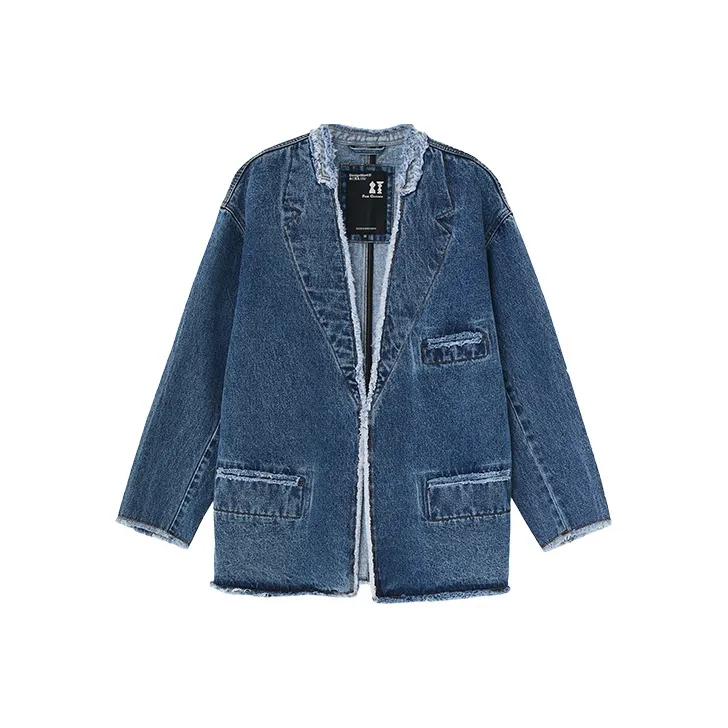 DEER AND FLYER Loose Fit Denim Jacket Women's Denim Blue-0
