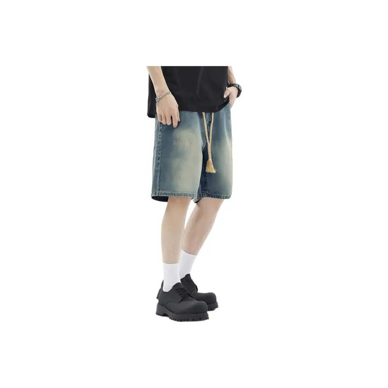 Fingercroxx Denim Shorts Unisex Blue-0