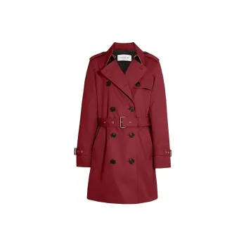 COACH Trench Coats Women's Red