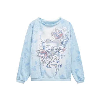 Ed Hardy SS25 Sweatshirt Women's Baby Blue